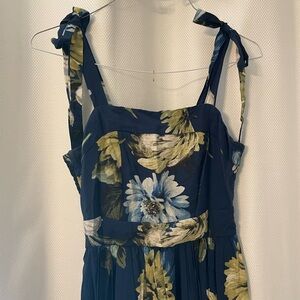 Rachel Zoe Navy Floral square neck Maxi Dress